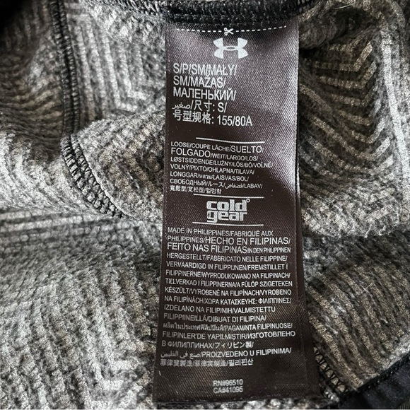 UNDER ARMOUR Women's Black Gray Cold Gear‎ Full Zip Hooded Jacket Small | EUC - Picture 8 of 10